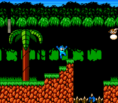 New Ape Man Screenshot by Hfbn2
Here we have a new design for Ape Man's stage.  Nice touch, having the discarded helmet on the spikes X)
