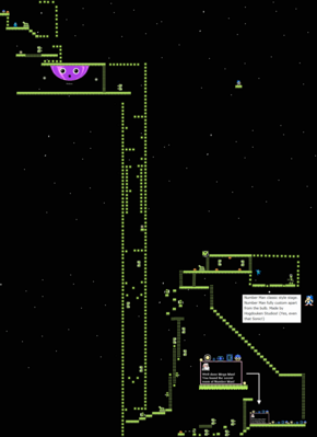 Number Man Classic Stage by HogdoukenStudios
Quite a massive image, this one...  This took awhile to get to an uploadable size o.o;  The stage design seems to largely employ truly evil death spike abuse, without the help of water physics to jump around them o.o;;
