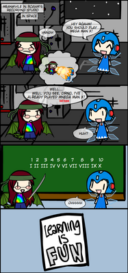 Roman Numerals by Robin
Hmm.... you know, if only that would work.... if only...... XD

......How long will Roahm have to answer questions about Mega Man X?  Perhaps only the controller in his hand knows the answer......
