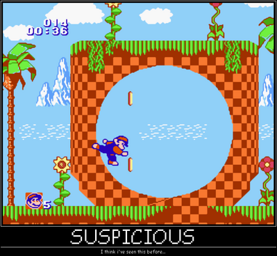 Sonimario by GandWatch
Indeed, I've seen this particular rom floating around out there.  Quite strange, this one...  Is it a clever romhack, or an entirely new creation?
