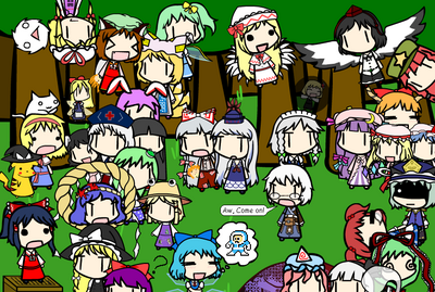 Spot the Male by GandWatch
Poor Rinnosuke.  The only guy in Gensokyo (unless you count Genji, and, well, he's a turtle).  This of course has led to a lot of less than flattering fan art of him being a manly perv who runs around Gensokyo in only a fundoshi.  All this and the poor guy has never even been in the games.

