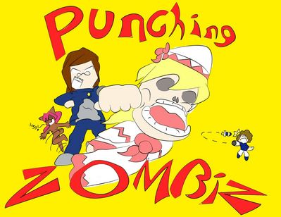 Punching Zombiz by Bailey Cowell-fong
PUNCHIN' ZOMBIES!  YEAH!!!  And let's face it, Lily White would have it coming.  Who wants a zombie yelling about spring?  A bit of trivia though, Kit was actually the one that first proclaimed PUNCHIN' ZOMBIES! if memory serves.
